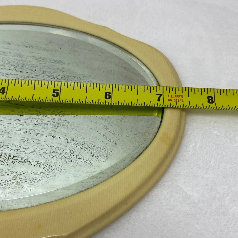 Vintage‎ Yellow Bakelite Handheld Mirror *READ*